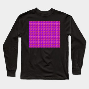 Purple and Reddish Pink Geometric Pattern Long Sleeve T-Shirt